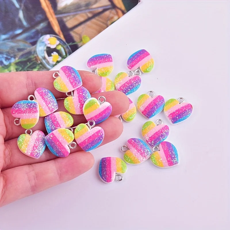 Resin Art Kits For Adults - 10 Pezzi Ciondoli a Cuore in