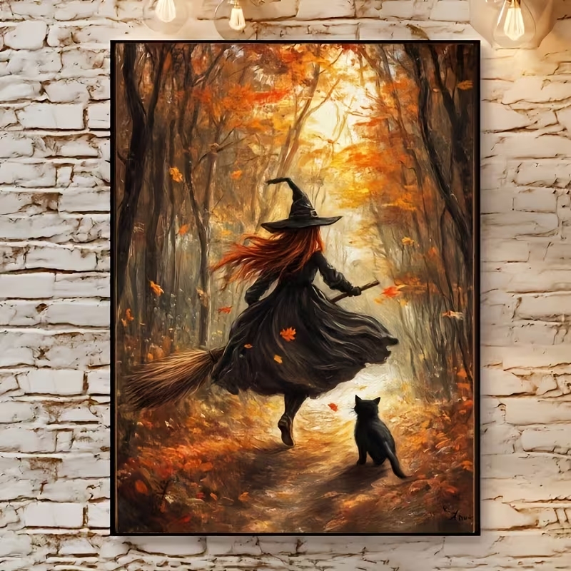 Resin Art On Canvas - Stampa su Tela Retrò di Strega