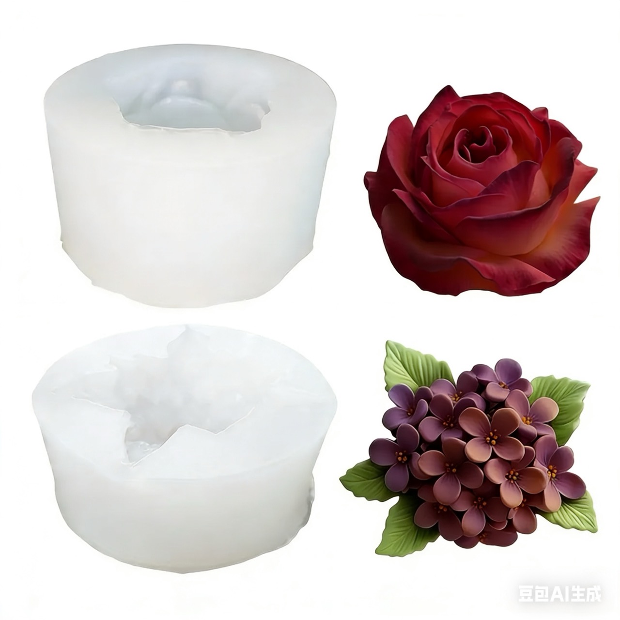 Resin Art Rose - 2 pezzi di stampi in silicone