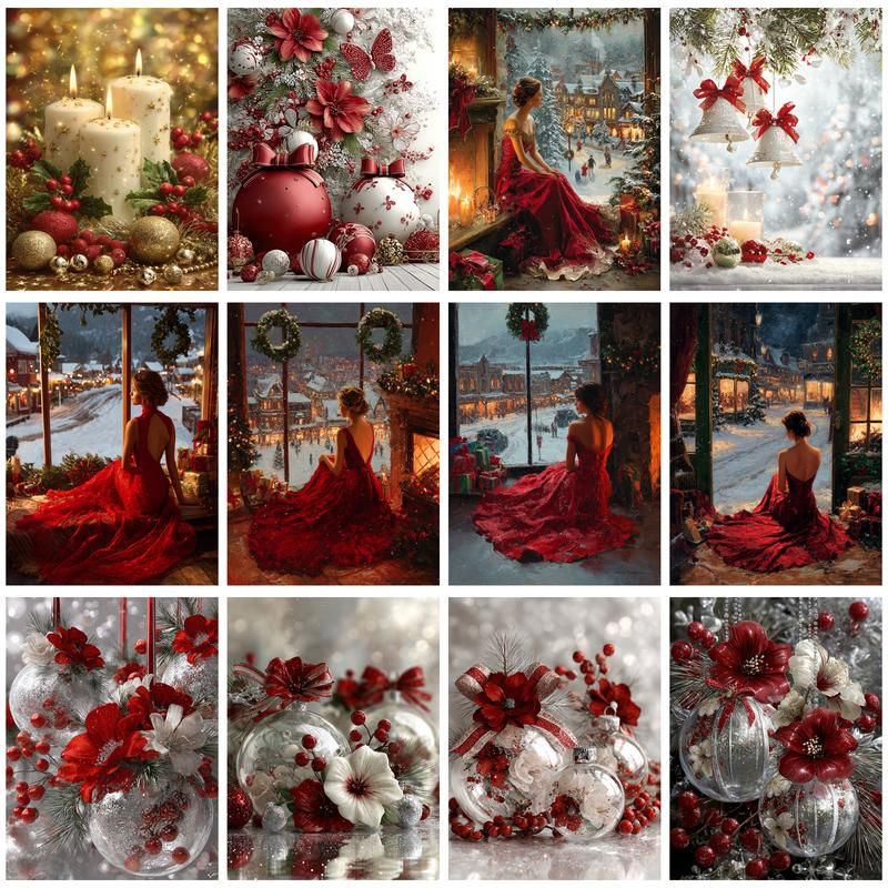 Resin Art On Canvas - CHENISTORY Kit di candele natalizie da