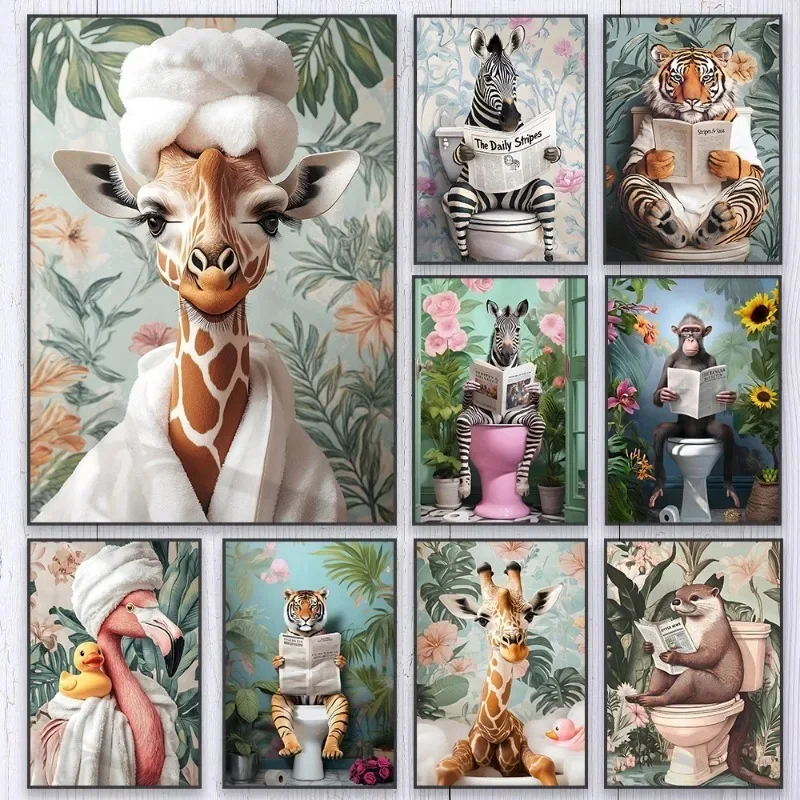 Zebra sulla toilette Poster de - Resin Art On Canvas recensione e prezzo